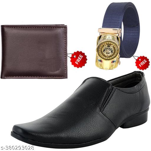 Relaxed Formal Shoes/Party Shoes/Shoes Combo With Free Wallet & Belt  For  Men And Boys