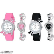 Lettest Fashionable Round Dial Analog Watch with Bracelets Combo For Girls/ Women