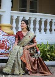 cotton silk jacquard with blouse