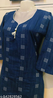 Khadi cotton kurti with bottomwear, stylish kurti for girls and women