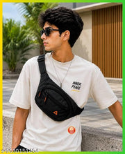 Unisex Multi-pocket Sports Waist Bag Travel Fanny Pack ( Black )  Waist Bag Trendy Chest bag Crossbody Bag Gym Running, Trekking, Festivals Waist Bag