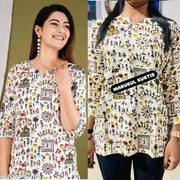 Floral/ varli Printed Short Kurti , Kurta Short Top for women