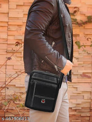 PU leather sling bag, Cross Body Bag Mens | Stylish Shoulder Bag Men | Versatile Hand Bag for Men | Ideal for Travel & Office