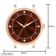 Best Quality Royal Embossed Designer Shine Round Dial with Slim Fit Attractive Leather Belt Analog Watches for women