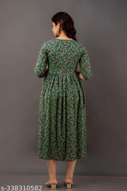 Women Rayon Printed Long Flared Anarkali Kurtis
