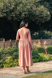 Solanki gathered dress/kurta - Pink