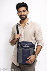 Fashion Tribe Unisex cross-body sling bag messenger bag shoulder bag crossbody pouch women sling bags (NBLUE&GREY))