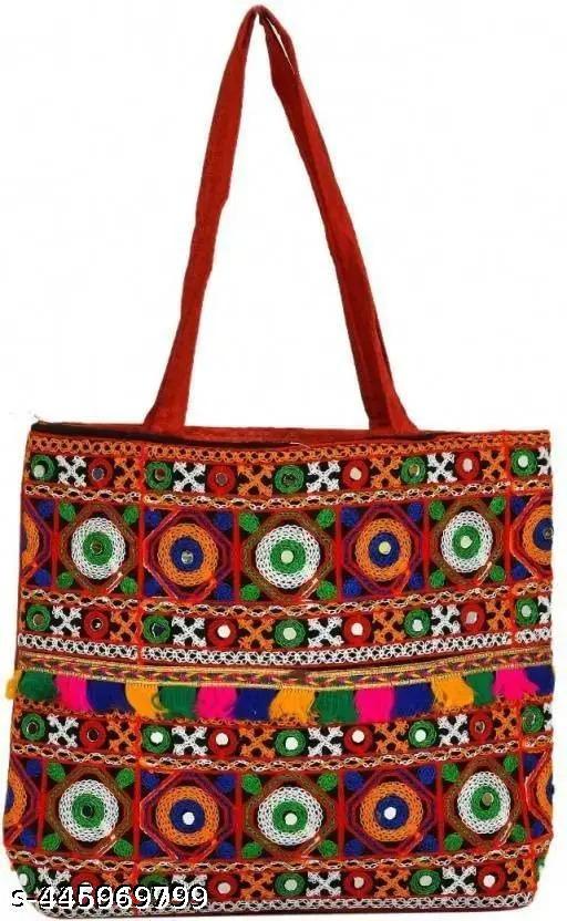 DNOTRO Rajasthani LOOKING Cotton Traditional Ethnic Rajasthani Jaipuri Embroidered Handbag/Sholder Bag/Hand Bags for Girls Women