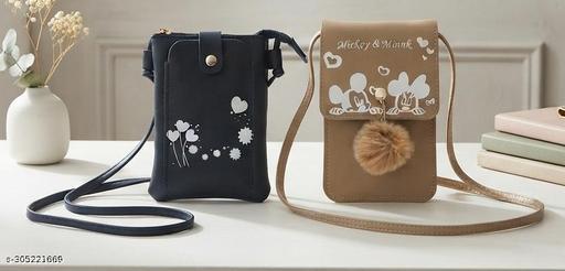 MAHABAL Sling Bags for Women Latest |Crossbody Bag | Phone Bag Stylish PU Leather. Mobile Cell Phone Holder Pocket Purse Wallet Mini Shoulder Bags Ideal Gift for Women.(Pair of 2 sling )