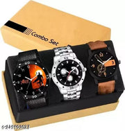 Multicolor (Pack of 3) Leather Analog Watch for Men