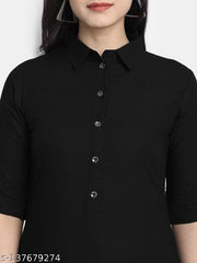 Women's Solid Rayon Kurtis