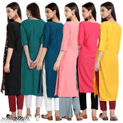 Polyster/Crepe fabric-New Fancy Dhamaka Kurti On Lowest Price & Best Quality pack 6