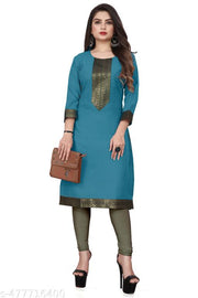 Fashionable Cotton Slub jacquard work Kurti For Women