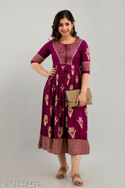 Women Rayon Floral Printed Amaira Anarkali Kurtis