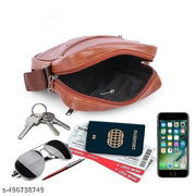 Men’s Leather Crossbody Bag – Stylish Shoulder Messenger Bag with Multiple Zipper Pockets, Adjustable Strap & Durable Design