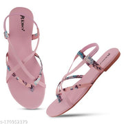 Women Stylish Fashion Pink Flats Sandal