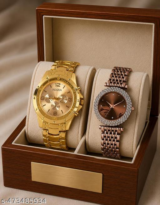 New Latest Multicolor Dial Couple Watch (Pack Of 2)