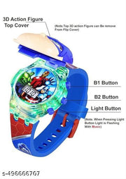 M I K Silicone 3D Kids Musical Cartoon Back Ground Disco Light Digital Kids Watch for Boys