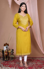 Women Embroidered Straight Kurta