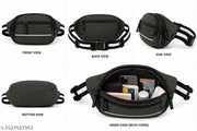 Flikker: Stylish Unisex Polyester Kawar Yatra Waist Bag | Water-Resistant Crossbody Chest Bag Trendy Side Bag  for Boys Belt Bag Girls Unisex Crossbody Wallet Purse Small Wallet Pouch Fanny Pack Swag Bag for Man Hip Bag (Green, Pack of: 1)