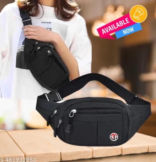 Men's Black Waist Bag || Men's Casual Waist Bag || Stylo Men's Waist Bags || Kamar Bags || Unisex Waist Bags