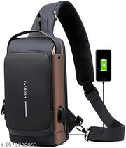 Waterproof Polyester Slim Unisex Crossbody Sling Bag Chest Backpack Men's Shoulder Bag, Leisure Travel Handbag, Hard Shell Anti-Theft Chest Bag