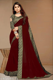 Graceful Georgette Silk Saree with Luxurious Maharani Lace Border