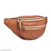 K London Real Leather Men Women Waist Bag Fanny Bag Travel Pouch Passport Holder (1240_tan)