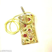 Women Clutch Silk Saree Mobile Pouch Waist Clip Ladies Phone Purse for Gift Mobile Bag / Mobile Hanging pouch / Potli Bag Sling bag