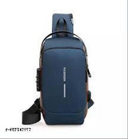 CLASSY WAIST USB BAG GOOD LOOK TRENDING CROSS SLING BUSINESS CASH BAG WITH USB POWER PORT CONNECTION MULTICOLOURED WAIST BAG