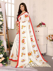 Yashika Women's Printed Trendy Art Silk Saree with Blouse Material