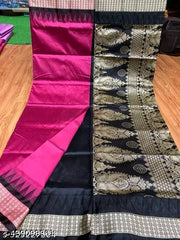 Sambalpuri Patta Silk Zari Woven Pallu Saree