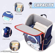 LATIQ MART Kids Cartoon School Bag Astronaut Design Nursery Cute Stylish Birthday Gift Waterproof Backpack Breathable Tuition Shoulder Bags for Girls And Boys 6-12 Years