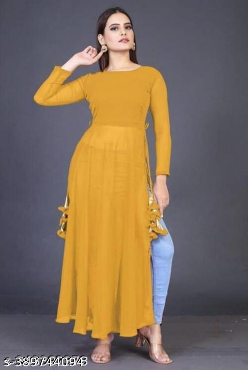 Nyra Cut kurti , Georgette kutti , kurti for jeans , Straight kurti , fancy kurti , kurti for women