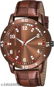 Brown Analog Watch - For Men And Boy Brown leather Designer Watch Designer Lather Strap Stylish Sport Look Boys watch for men Analog Watch - For Men