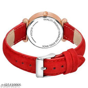 New Dial Leaf Leather Belt Girls Analog Watch