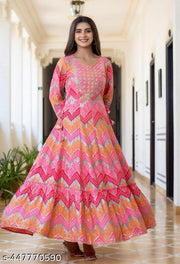 EMBROEDARY RAYON ANARKALI LONG KURTI