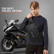 STARFUN - Sling Bag for Men Stylish Crossbody Backpack for Men & Women, Anti-Theft Chest Bag with USB Charging Port, Messenger Bags, Casual Shoulder Bag (Black)