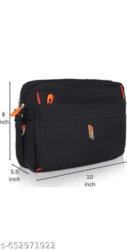 Black  unisex sling bag crossbody shoulder bag with Adjustable strap Durable for Travel Office Daily use