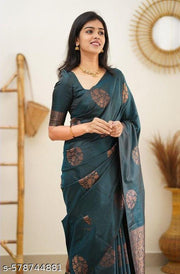 Purple Banarasi Soft Doll Silk Saree With Blouse Piece For Womens