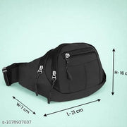 Speed Casual Waterproof Fanny Pack Belt for Travelling Unisex Waist bag (Black)