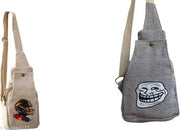 Unisex Hemp Crossbody Bag, 14" H x 7.5" W, Eco-Friendly for Men & Women