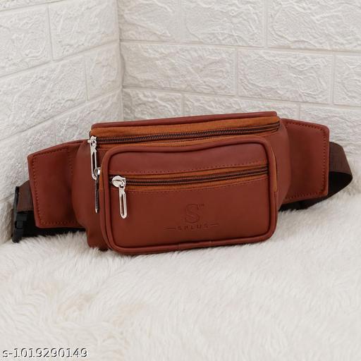 PU Leather Waist Bag for Men & Women | Adjustable Belt Fanny Pack | Travel Mobile Money Passport Pouch | Brown  Product Description