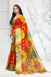NEW FANCY ORGANZA SAREE  MULTY COLOUR SAREE