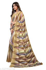 Women's Trendy Printed Georgette Saree with Blouse Material
