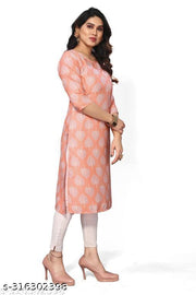 Polyster/Crepe fabric-Women Printed Straight Kurti