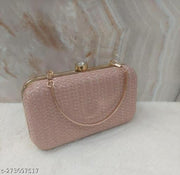 FANCY PARTYWEAR BOX CLUTCH WITH HANDLE SHIMMER SHINING BRIDAL CLUTCH
