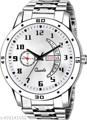 Day n Date Men Stylish Analog Latest Watches Combo - Set of 2 - GOLD-8-AND-SLV-19