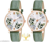 Best High New Flower Festive  Combo Unique Designer Leather Strap Watch for Girl's and Women Pack Of 16