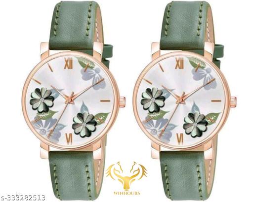 Best High New Flower Festive  Combo Unique Designer Leather Strap Watch for Girl's and Women Pack Of 16